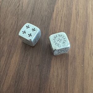 Chrome Hearts Silver Dice Set